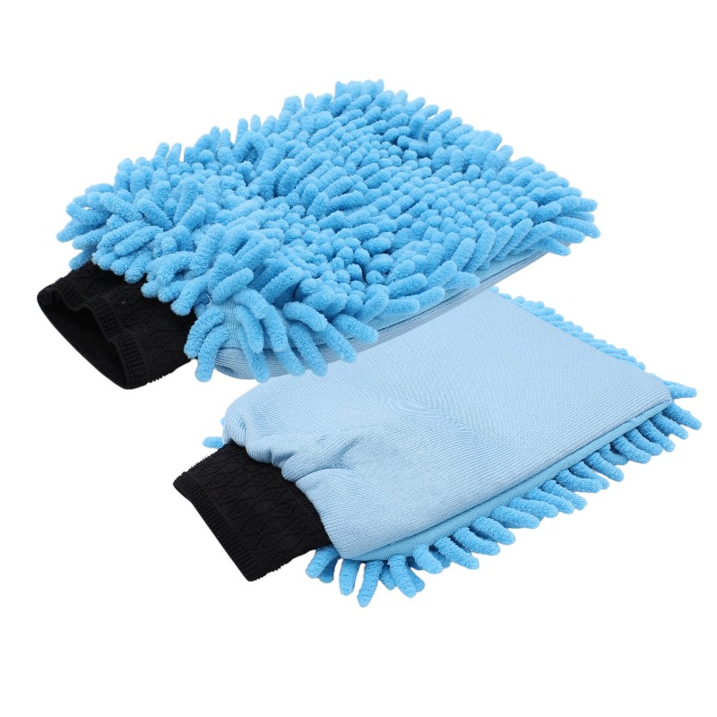 Handschoen mikrovezel Rasta blauw 2 in 1